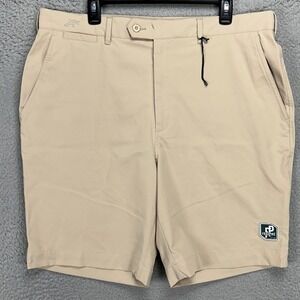 Ahead Extreme Mens Chino Golf Shorts‎ 38 Light Tan Performance Tech Stretch NEW